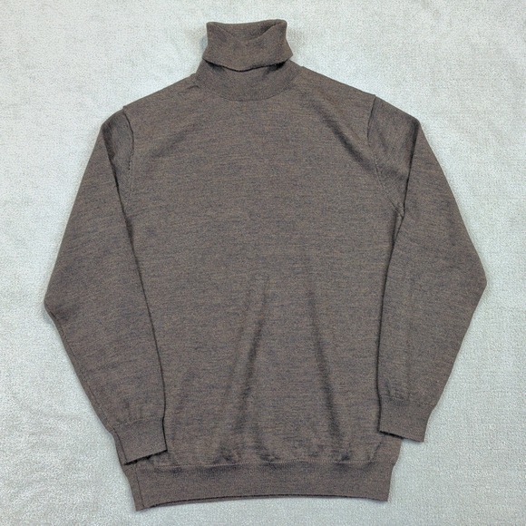 Linea Uomo Turtleneck Sweater Womens Small Brown Wool Blend Long Sleeve Knit — photo 2